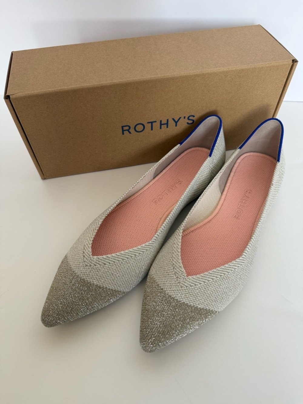 ROTHY’s Diamond Metallic The Point, New In Box, Size 9